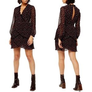 NWT topshop Pleated Ruffle Floral Dress